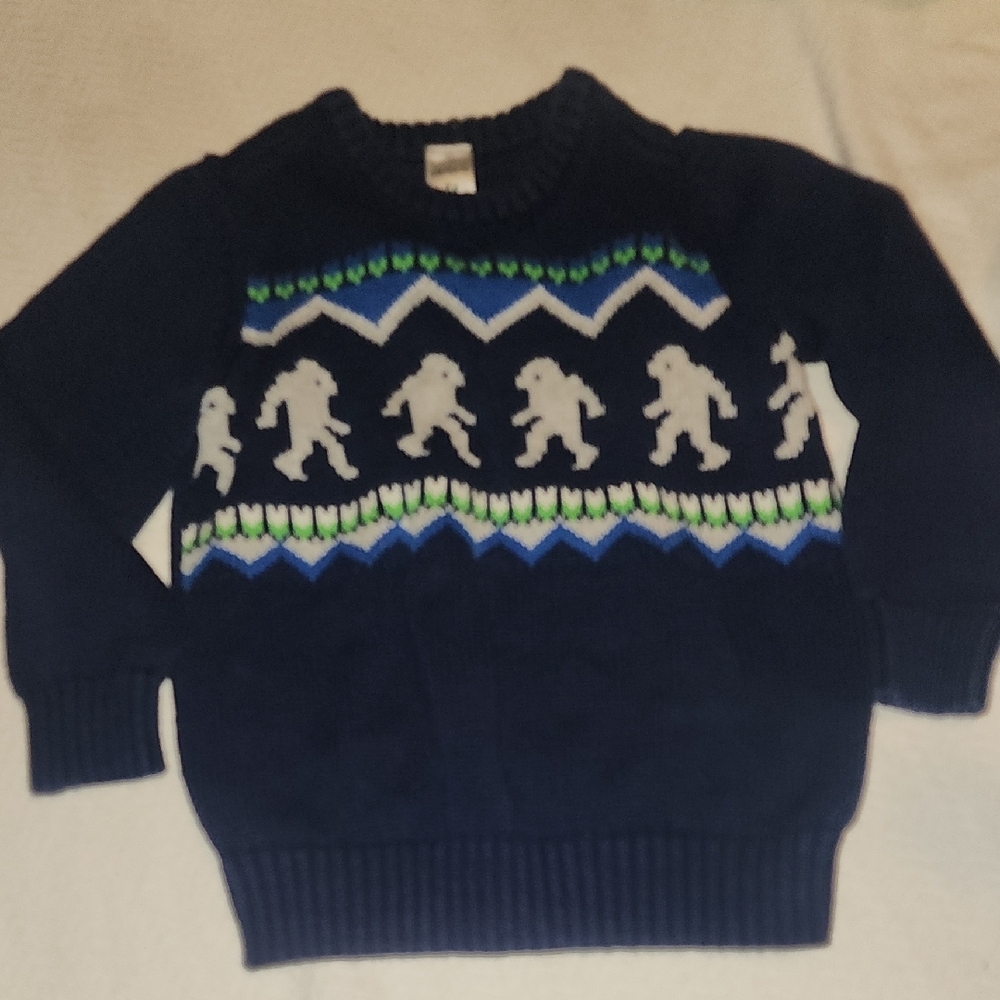 Navy Blue Sweater with Pattern